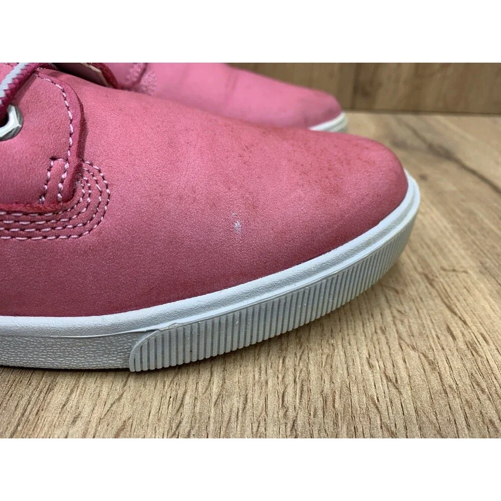 Timberland Earthkeepers Girls Size 7 Pink Nubuck Boots Gray Collar Style 8197R